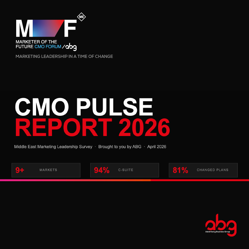 ABG CMO Pulse Report 2026 cover for Middle East marketing leadership survey