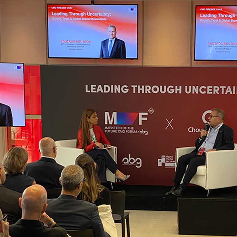 Senior marketing leaders participate in the ABG CMO Forum at Choueiri Group headquarters in Dubai during a discussion on leadership, growth, and brand stewardship under pressure.