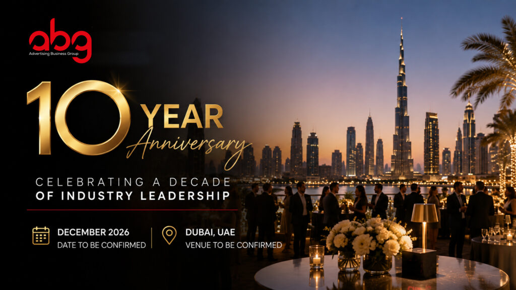 ABG 10-Year Anniversary celebration overlooking the Dubai skyline.